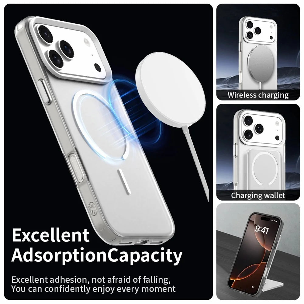 For iPhone 18 Pro / 17 Pro Magnetic Case Shock-absorbing Air Protection PC + TPU Phone Cover - White - 2