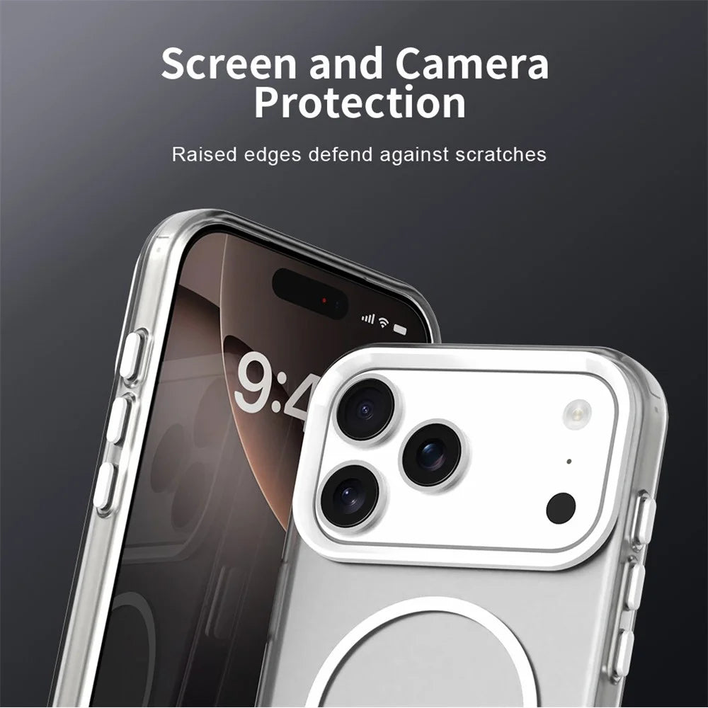 For iPhone 18 Pro / 17 Pro Magnetic Case Shock-absorbing Air Protection PC + TPU Phone Cover - White - 6