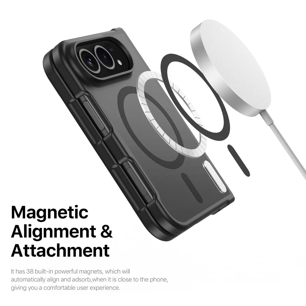 DUX DUCIS for iPhone Fold Magnetic Case  Yind Series PC+TPU Phone Cover - Black - 7