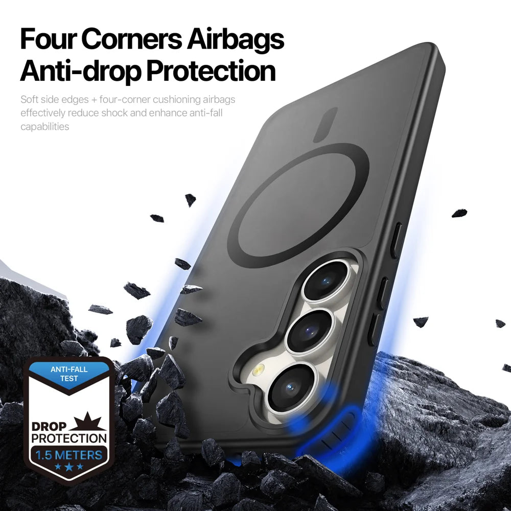 DUX DUCIS for Samsung Galaxy S26 FE / S25 FE Magnetic Case Yind Series PC+TPU Phone Cover - Black - 7