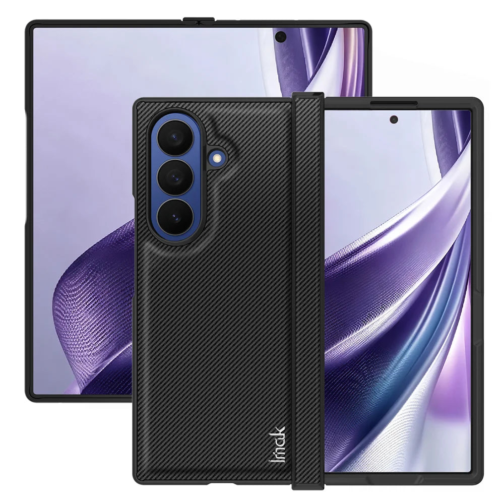 IMAK for Samsung Galaxy Z Fold8 Ultra Ruiyi Series Case Carbon Fiber Texture Leather + PC Phone Cover - As Shown - 1