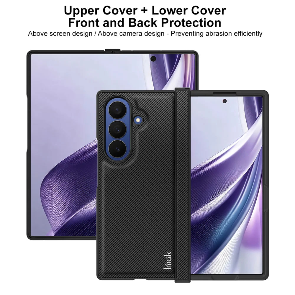 IMAK for Samsung Galaxy Z Fold8 Ultra Ruiyi Series Case Carbon Fiber Texture Leather + PC Phone Cover - As Shown - 6