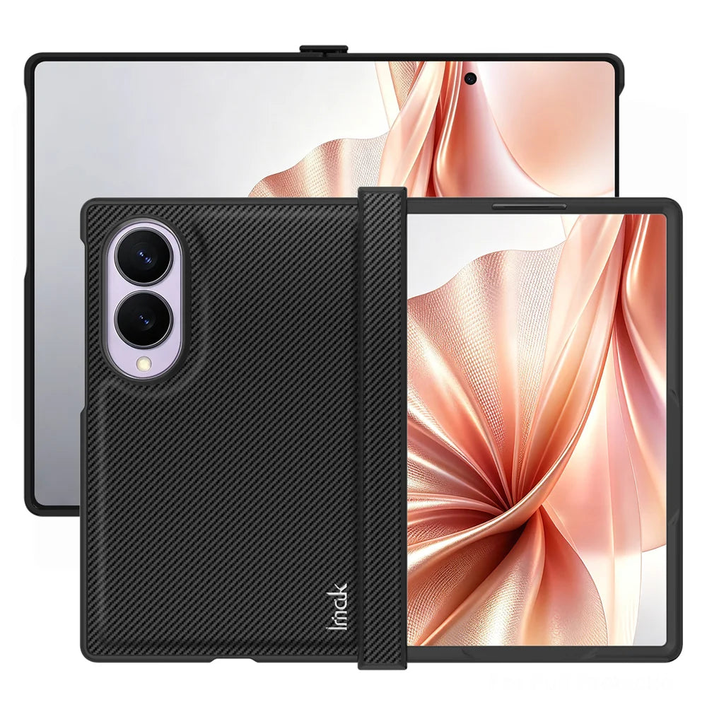 IMAK for Samsung Galaxy Z Fold8 Ruiyi Series Case Carbon Fiber Texture Leather + PC Phone Cover - As Shown - 1