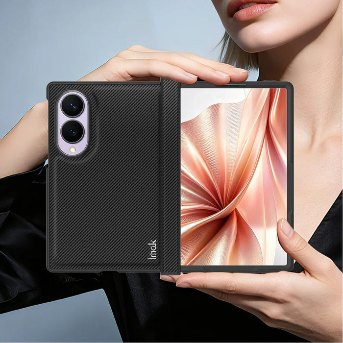 IMAK for Samsung Galaxy Z Fold8 Ruiyi Series Case Carbon Fiber Texture Leather + PC Phone Cover - As Shown - 2