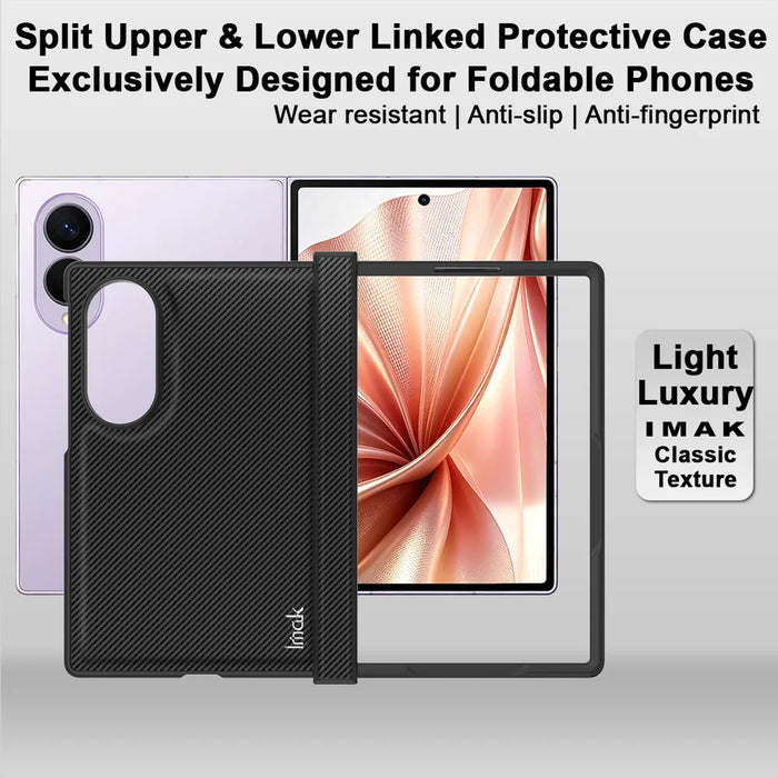 IMAK for Samsung Galaxy Z Fold8 Ruiyi Series Case Carbon Fiber Texture Leather + PC Phone Cover - As Shown - 3