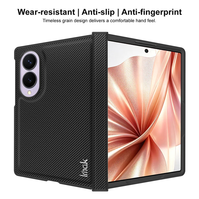 IMAK for Samsung Galaxy Z Fold8 Ruiyi Series Case Carbon Fiber Texture Leather + PC Phone Cover - As Shown - 5