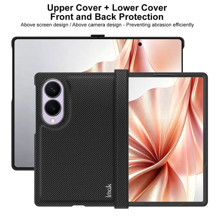 IMAK for Samsung Galaxy Z Fold8 Ruiyi Series Case Carbon Fiber Texture Leather + PC Phone Cover - As Shown - 6