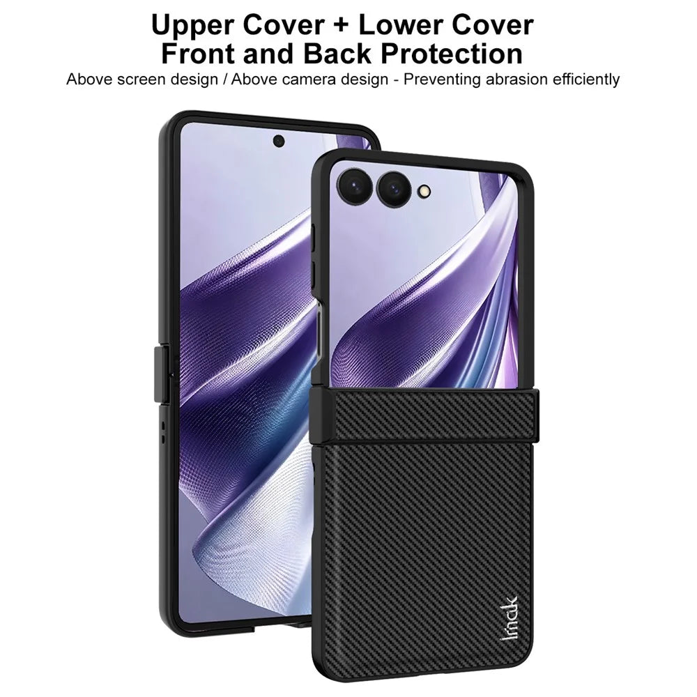 IMAK Ruiyi Series for Samsung Galaxy Z Flip8 Case Carbon Fiber Texture Leather + PC Phone Cover - 6