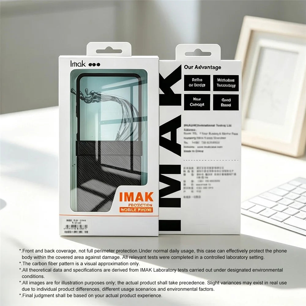 IMAK Ruiyi Series for Samsung Galaxy Z Flip8 Case Carbon Fiber Texture Leather + PC Phone Cover - 7