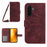 For Samsung Galaxy S25+ Wallet Case Sunflower Imprinted  PU Leather Phone Stand Cover with Shoulder Strap - Wine Red - 1