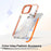For iPhone 14 Pro Case Metal Camera Kickstand Shockproof Clear PC + TPU Phone Cover - Transparent Orange - 4