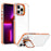 For iPhone 13 Pro Case Metal Camera Kickstand Shockproof Clear PC + TPU Phone Cover - Transparent Orange - 1