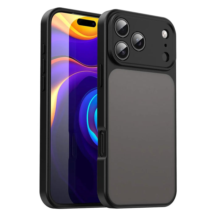 For iPhone 18 Pro  /  17 Pro Case Skin Touch Matte Anti Drop TPU PC Phone Back Cover - Black - 1