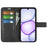 For Realme C100 5G Stand Case Anti-Scratch Calf Texture Leather Phone Cover - Black - 2