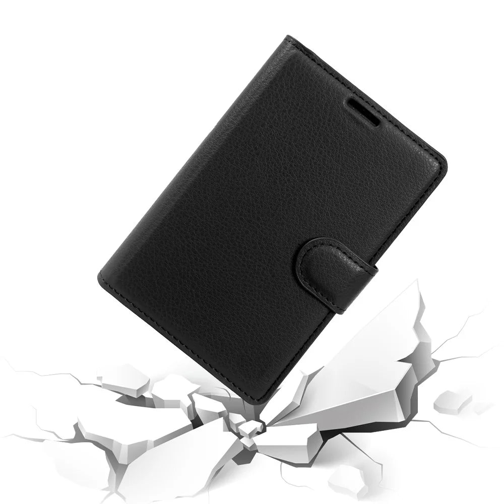 For Samsung Galaxy Z Fold8 Case Wallet Stand Litchi Texture Shockproof Leather Phone Cover - Black - 6