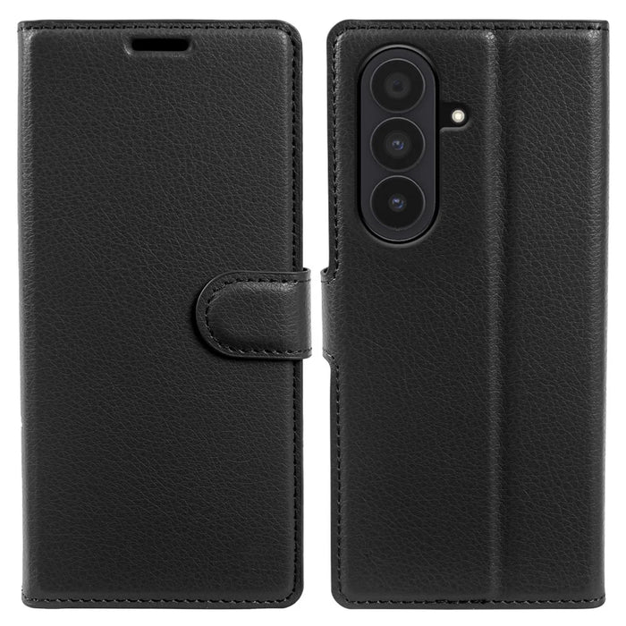 For Samsung Galaxy Z Fold8 Ultra Case Wallet Stand Litchi Texture Shockproof Leather Phone Cover - Black - 1