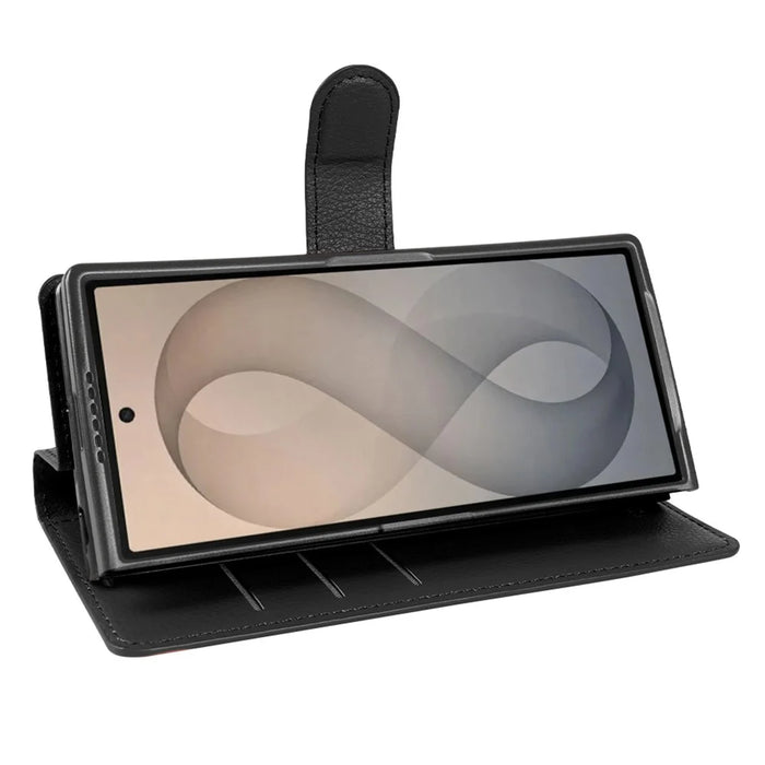 For Samsung Galaxy Z Fold8 Ultra Case Wallet Stand Litchi Texture Shockproof Leather Phone Cover - Black - 2