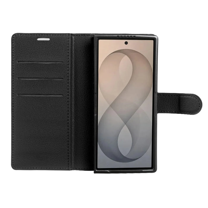 For Samsung Galaxy Z Fold8 Ultra Case Wallet Stand Litchi Texture Shockproof Leather Phone Cover - Black - 3