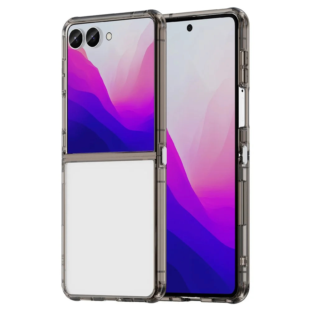 For Samsung Galaxy Z Flip8 Case TPU + Acrylic Phone Back Cover Anti Yellowing - Black - 1