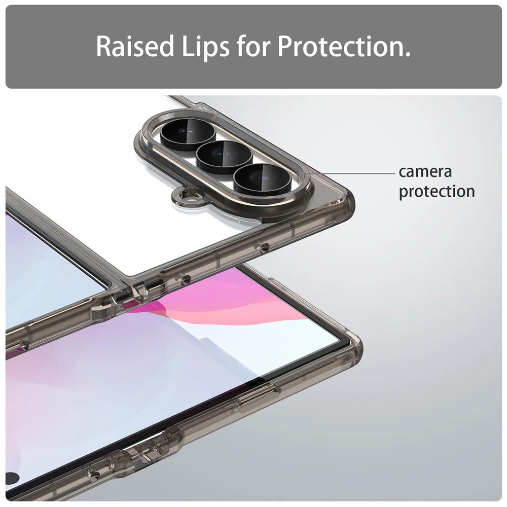 For Samsung Galaxy Z Fold8 Ultra Case TPU + Acrylic Phone Back Cover Anti Yellowing - Black - 6