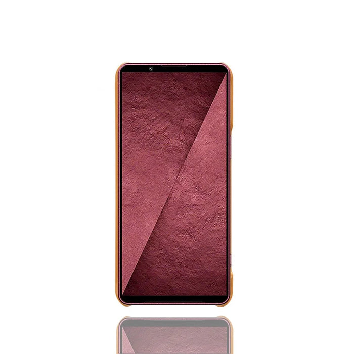 For Sony Xperia 1 VIII Case Calf Texture PU Leather Coated PC Phone Cover - Orange - 4