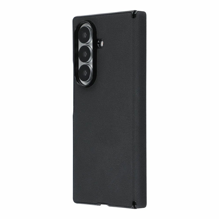 For Samsung Galaxy Z Fold7 5G Case Hinge Protection PU Leather + PC Scratch Resistant Phone Cover - Black - 3