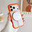 For iPhone 17 Pro Max Case Magnetic Kickstand PC + TPU Airbag Shockproof Phone Cover with AI Button - Orange - 3