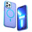 For iPhone 13 Pro Max Magnetic Case Color Blocking PC + TPU Anti-Fingerprint Phone Cover - Blue - 1