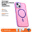 For iPhone 15 Magnetic Case Color Blocking PC + TPU Anti-Fingerprint Phone Cover - Pink - 2