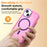 For iPhone 15 Magnetic Case Color Blocking PC + TPU Anti-Fingerprint Phone Cover - Pink - 3