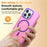 For iPhone 16 Pro Max Magnetic Case Color Blocking PC + TPU Anti-Fingerprint Phone Cover - Pink - 3