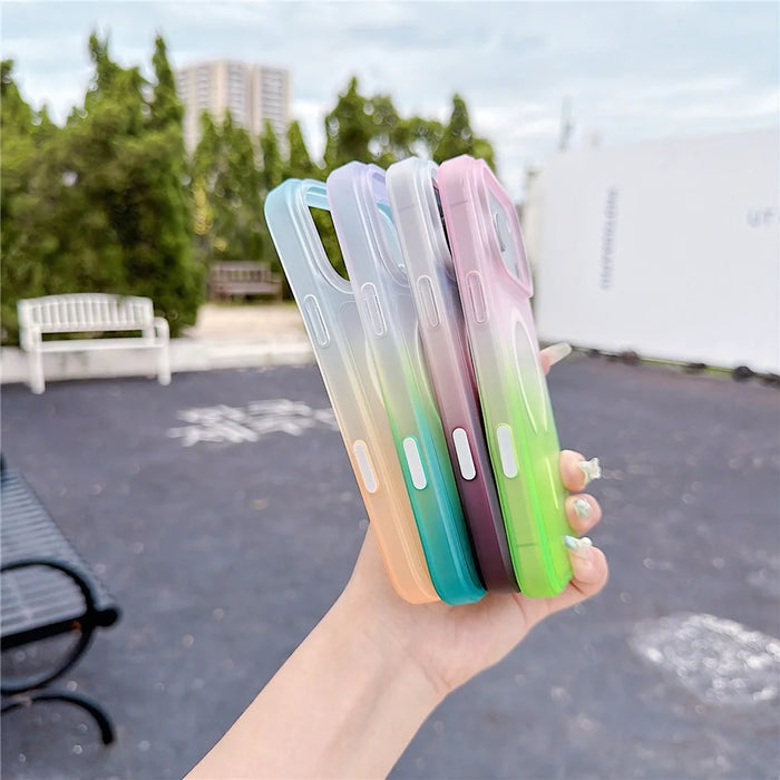 For iPhone 18 Pro Max / 17 Pro Max Magnetic Case AI Touch Button Gradient Color TPU Phone Cover - Green - 4
