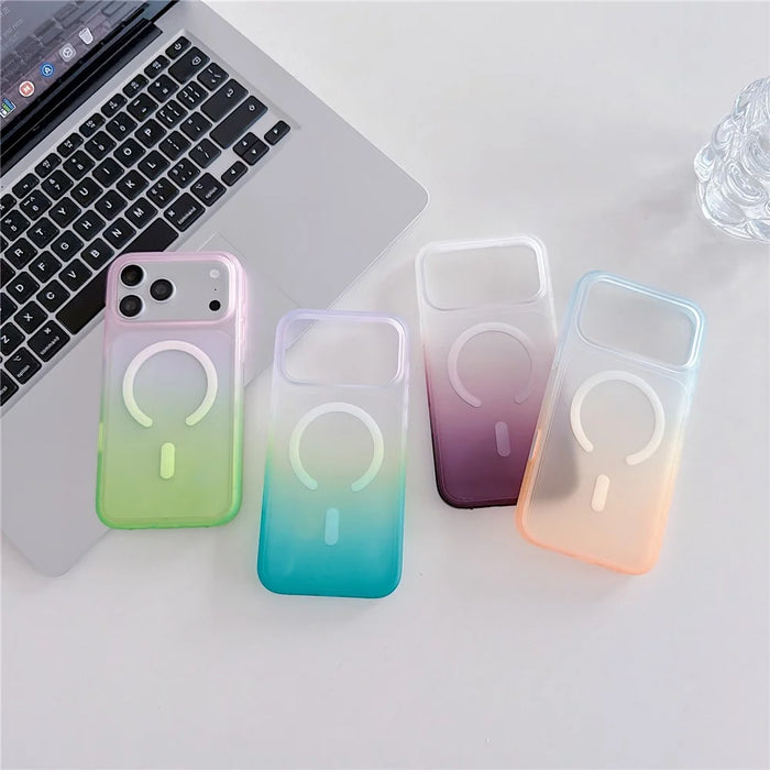 For iPhone 18 Pro / 17 Pro Magnetic Case AI Touch Button Gradient Color TPU Phone Cover - Green - 6