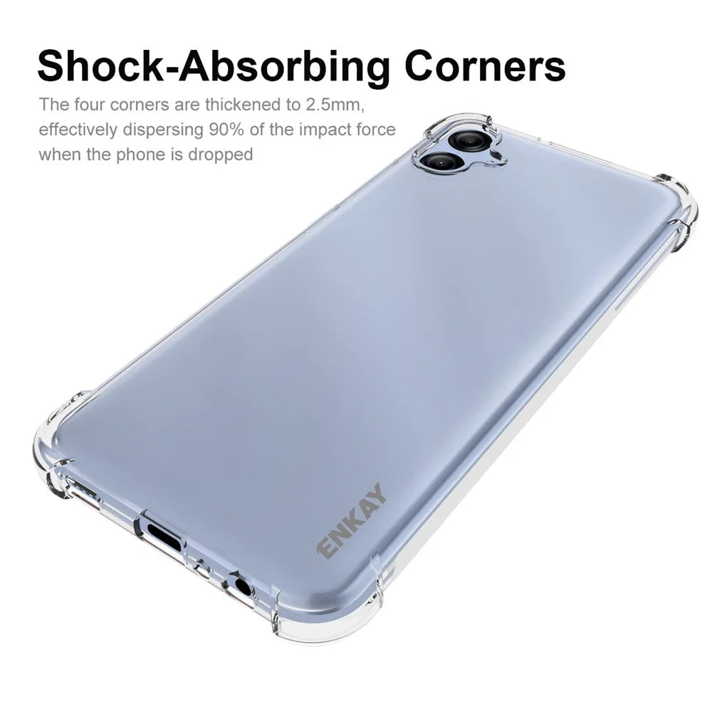 ENKAY HAT PRINCE For Samsung Galaxy A04e 4G / F04 4G / M04 4G Slim Fit TPU Case Thickened Corners Anti-slip Strip Edge Clear Smartphone Cover - 2