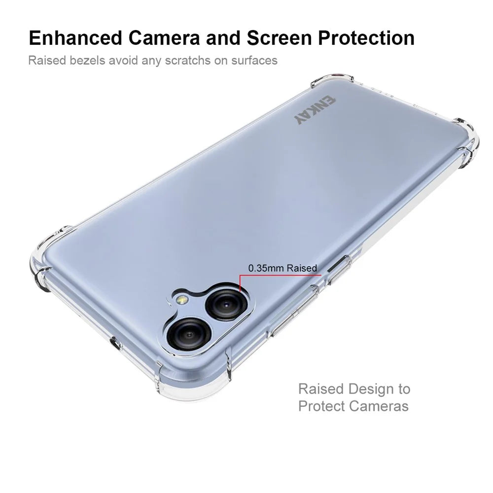 ENKAY HAT PRINCE For Samsung Galaxy A04e 4G / F04 4G / M04 4G Slim Fit TPU Case Thickened Corners Anti-slip Strip Edge Clear Smartphone Cover - 3