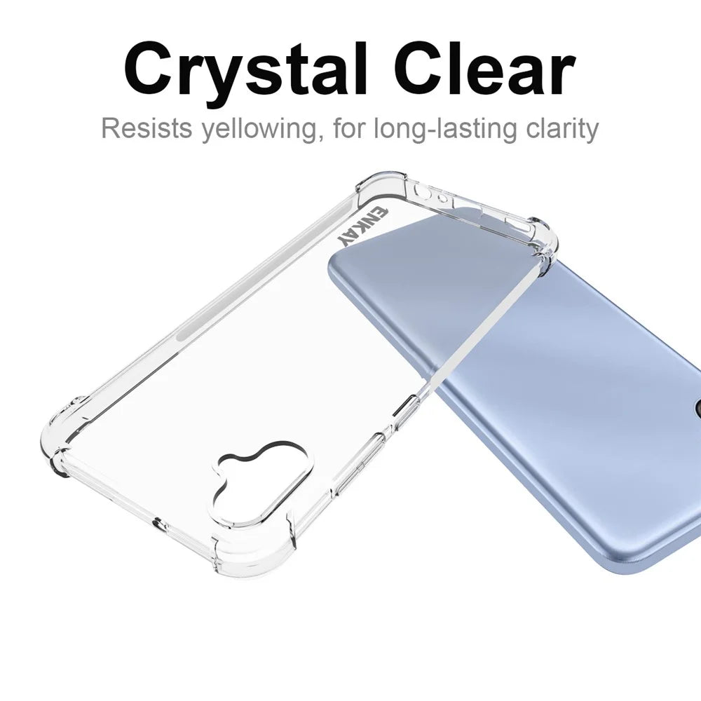 ENKAY HAT PRINCE For Samsung Galaxy A04e 4G / F04 4G / M04 4G Slim Fit TPU Case Thickened Corners Anti-slip Strip Edge Clear Smartphone Cover - 5