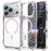 For iPhone 17 Pro Magnetic Case Airbag Corner Shockproof Ripple TPU Phone Cover - Pink - 1