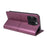 For iPhone 15 Pro Wallet Case External Card Slot Magnetic Closing Leather Phone Cover - Purple - 3
