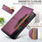 For iPhone 15 Pro Wallet Case External Card Slot Magnetic Closing Leather Phone Cover - Purple - 7
