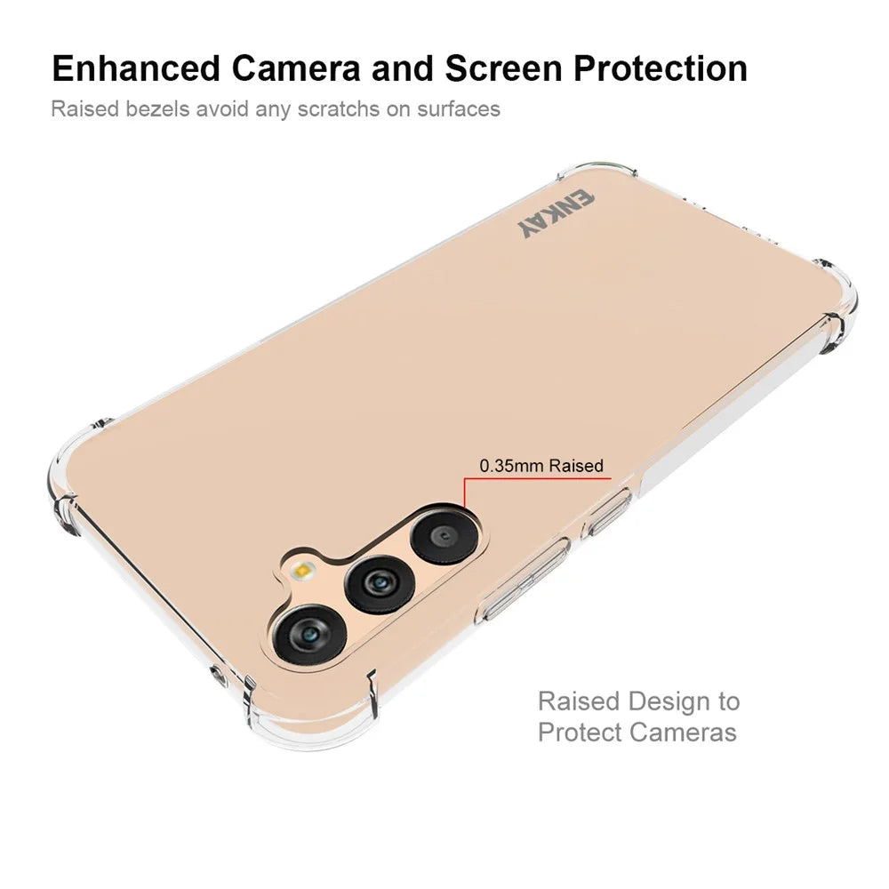 ENKAY HAT PRINCE TPU Phone Case for Samsung Galaxy A34 5G, Anti-slip Strip Edge Clear Thickened Corners Shockproof Phone Cover - 3