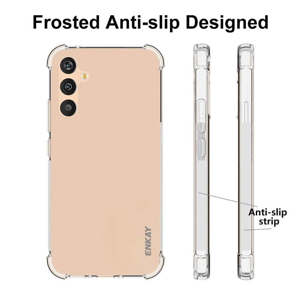 ENKAY HAT PRINCE TPU Phone Case for Samsung Galaxy A34 5G, Anti-slip Strip Edge Clear Thickened Corners Shockproof Phone Cover - 4