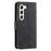 For Samsung Galaxy S23+ Splicing Stitching PU Leather Stand Case Magnetic Clasp Phone Wallet Cover - Black - 6