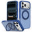 For iPhone 18 Pro Max  /  17 Pro Max Case with Rotating Magnetic Kickstand PC + TPU Skin-Touch Phone Cover - Sapphire - 1