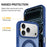 For iPhone 18 Pro Max  /  17 Pro Max Case with Rotating Magnetic Kickstand PC + TPU Skin-Touch Phone Cover - Sapphire - 5