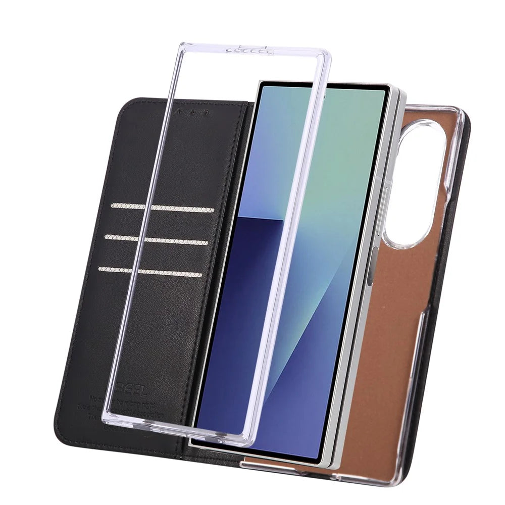 ABEEL For Samsung Galaxy Z Fold8 Ultra Case RFID Blocking Leather Flip Fold Phone Cover - Black - 2