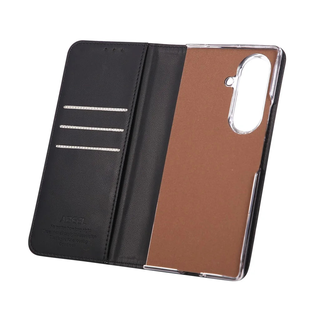 ABEEL For Samsung Galaxy Z Fold8 Ultra Case RFID Blocking Leather Flip Fold Phone Cover - Black - 6