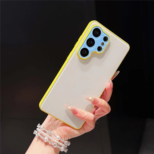 For Samsung Galaxy S26 Ultra Case Contrast Color PC + TPU Phone Cover - Yellow  /  White  /  Blue - 1