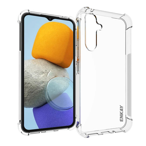 ENKAY HAT PRINCE For Samsung Galaxy A54 5G Shock-absorbed Thickened Corners TPU Cell Phone Case Anti-slip Strip Edge Clear Phone Cover - 1