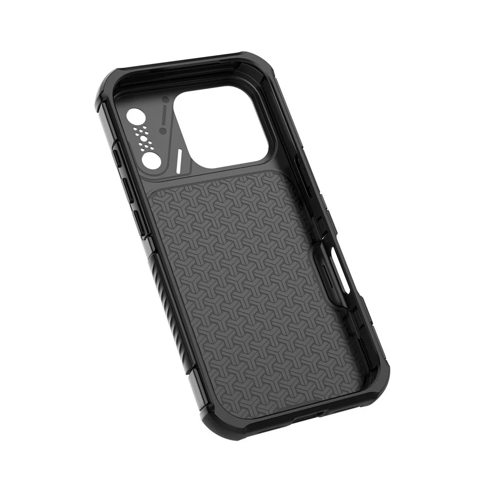 For iPhone 18 Pro Max  /  17 Pro Max Magnetic Case Carbon Fiber Texture PC + TPU Corner Protection Phone Cover - Black - 6