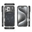 For iPhone 16 Pro Magnetic Case Carbon Fiber Texture PC + TPU Corner Protection Phone Cover - Black - 4